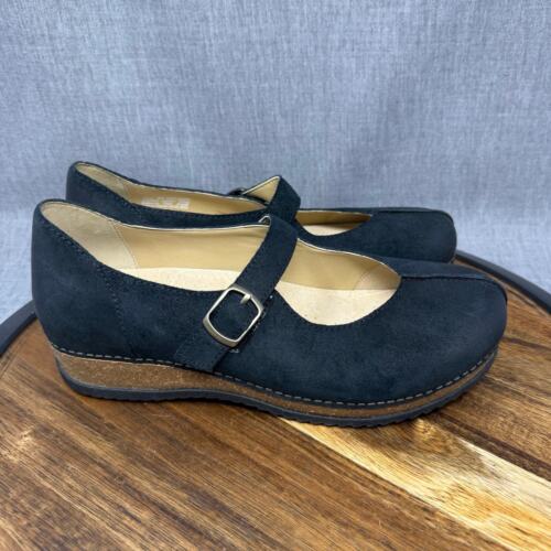 Dansko Mary Jane Women’s 9.5-10 (40) “Mika” Burnished Suede Black Cork Shoes