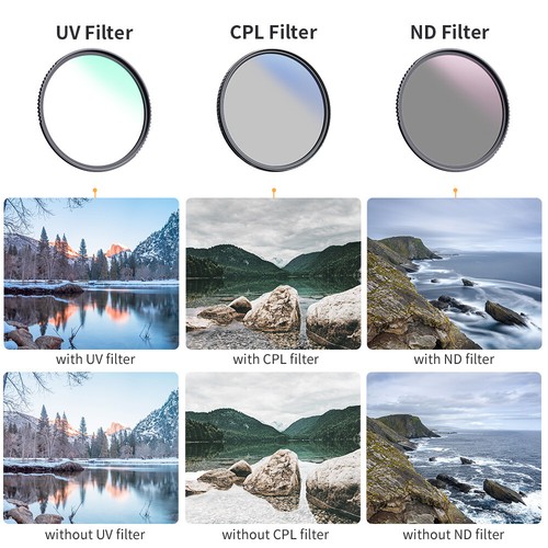 K&F Concept MCUV+CPL+ND4 Lens Filter Kit+filter bag+3 pcs cleaning cloth 37-82mm - Picture 129 of 140