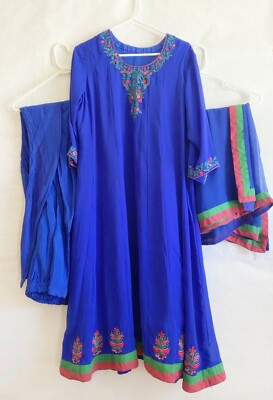 Beautiful  Machine Embroidery Anarkali 3 piece Dress  - Great Color Combination