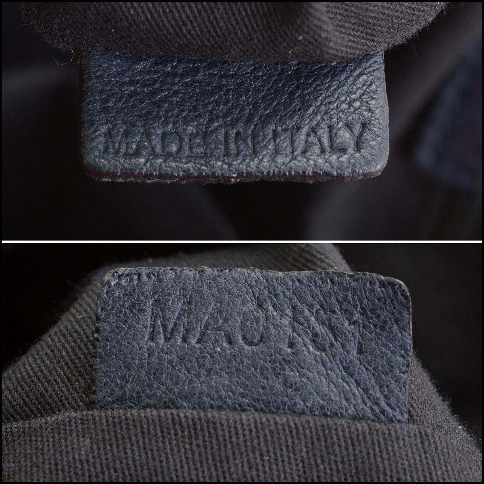 RDC14307 Authentic GIVENCHY Navy Blue Leather Med… - image 3