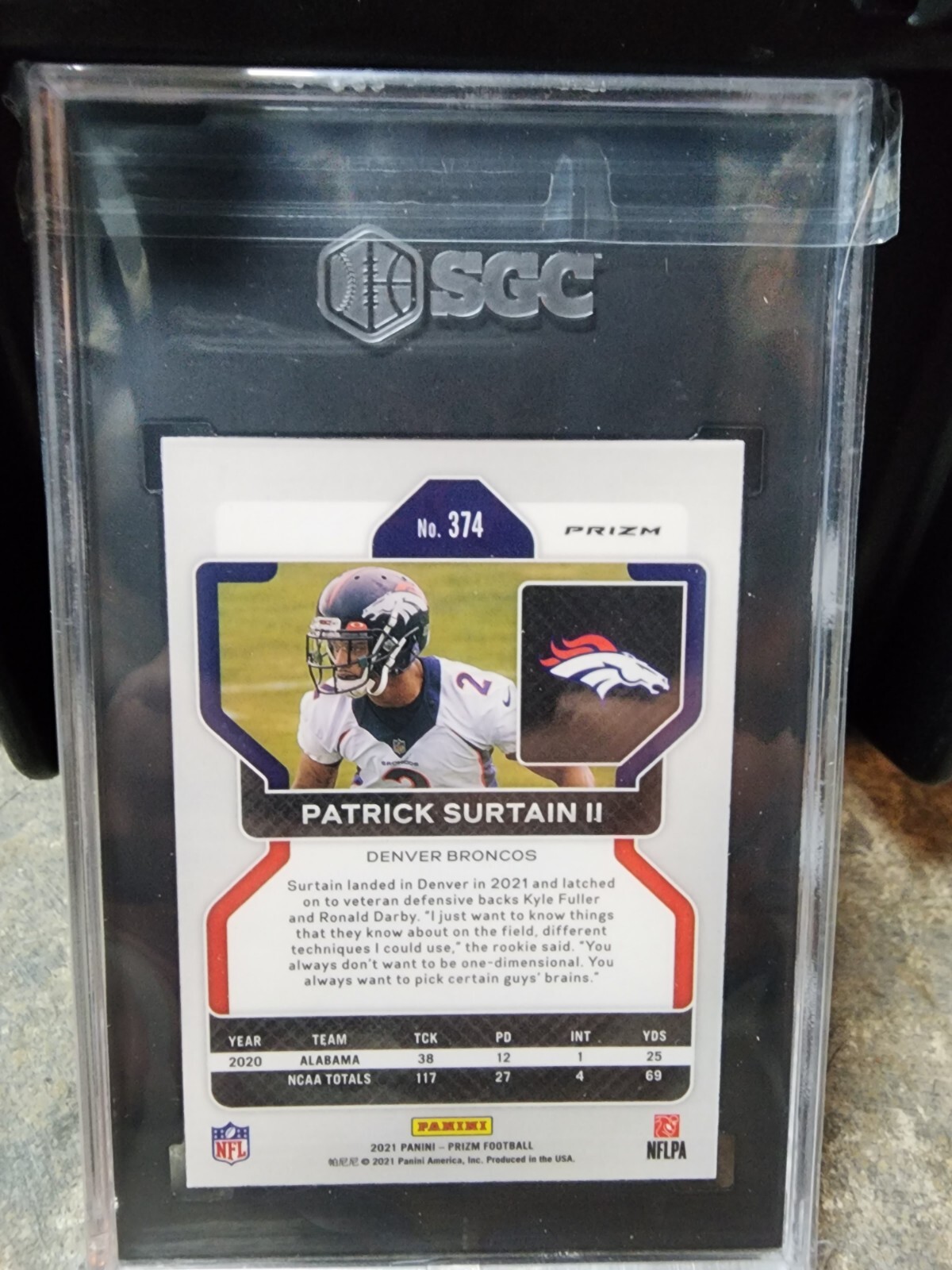 2021 Panini Prizm PATRICK SURTAIN II 374 Silver Rookie RC SGC 9 5 EBay