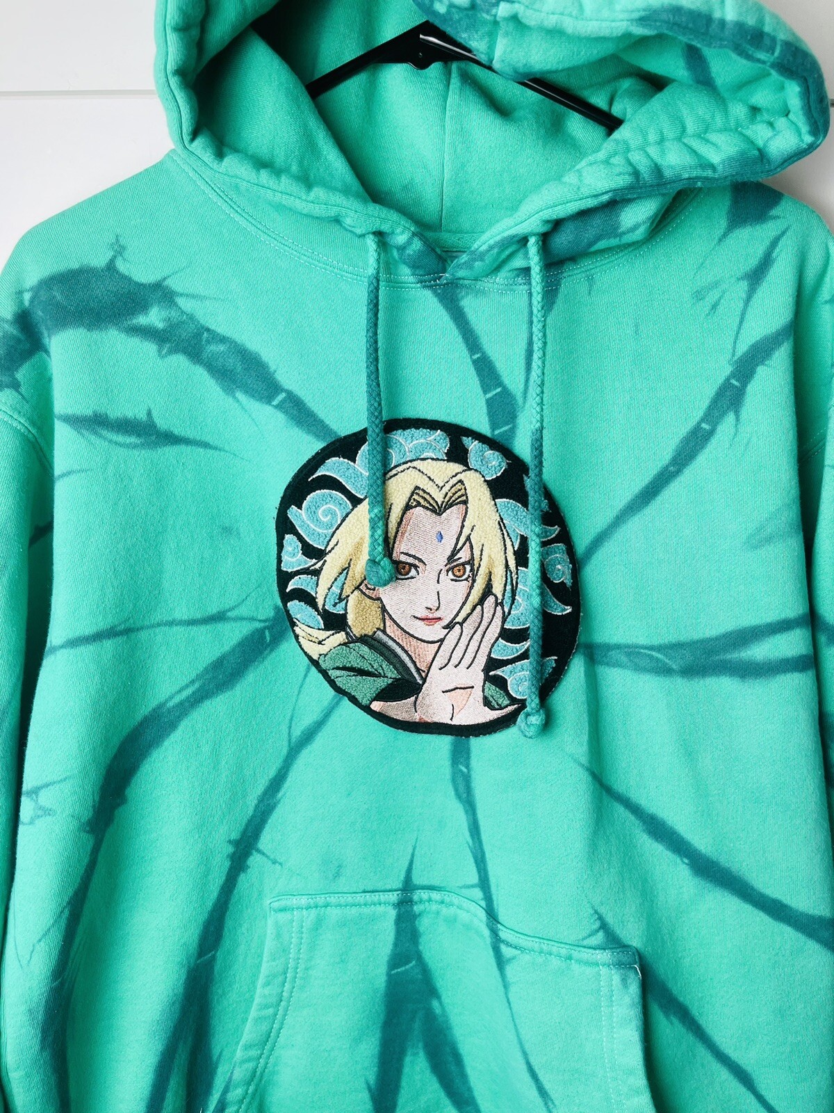 NARUTO TSUNADE CHENILLE HOODIE (SEAFOAM TIE DYE) Medi… Gem