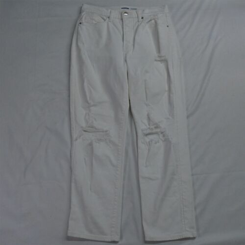 Old Navy Fits 8 Sky Hi Straight Extra High Rise Button Fly White Destroyed Jeans