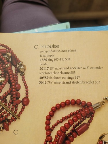 NWOT Premier Designs Jewelry IMPULSE 18"-21" Faux Jasper Brass Plated Necklace - Picture 5 of 5