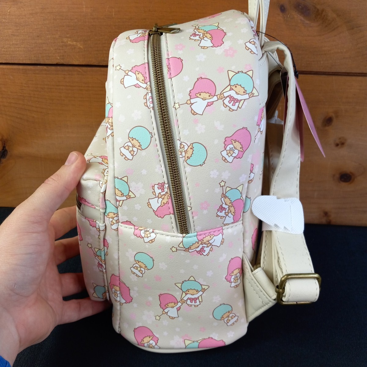 NWT ? ? LOUNGEFLY X SANRIO TWIN STARS ALLOVER-PRINT NYLON BACKPACK Sanrio Loungefly Little Twin Stars Mini Backpack | eBay main image 3