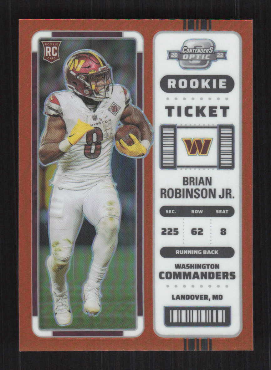 Brian Robinson Jr. 2022 Panini Contenders Optic Orange #/50 Rookie #64