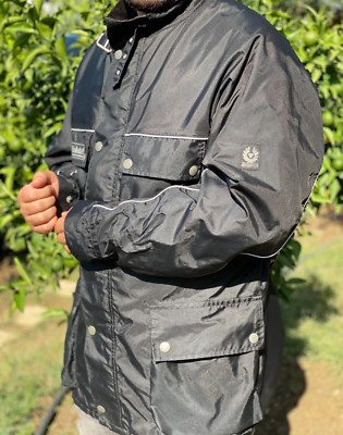 Belstaff Reflective Rider Motorcycle Bike Light Long Jacket Weatherproof Siz 2xL