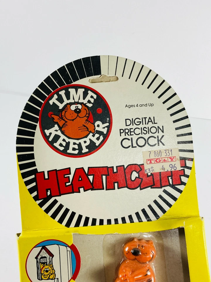 罕见 1983 Tristar Heathcliff Time Keeper 数字时钟 NOS MOC 玩具 密封 — 第 4/4 张图片