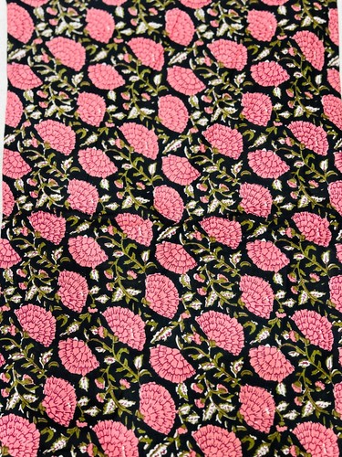 3 Yards Fabric Indian Blue Floral Hand Block Print Cotton Fabric Sewing Fabrics - Picture 25 of 44