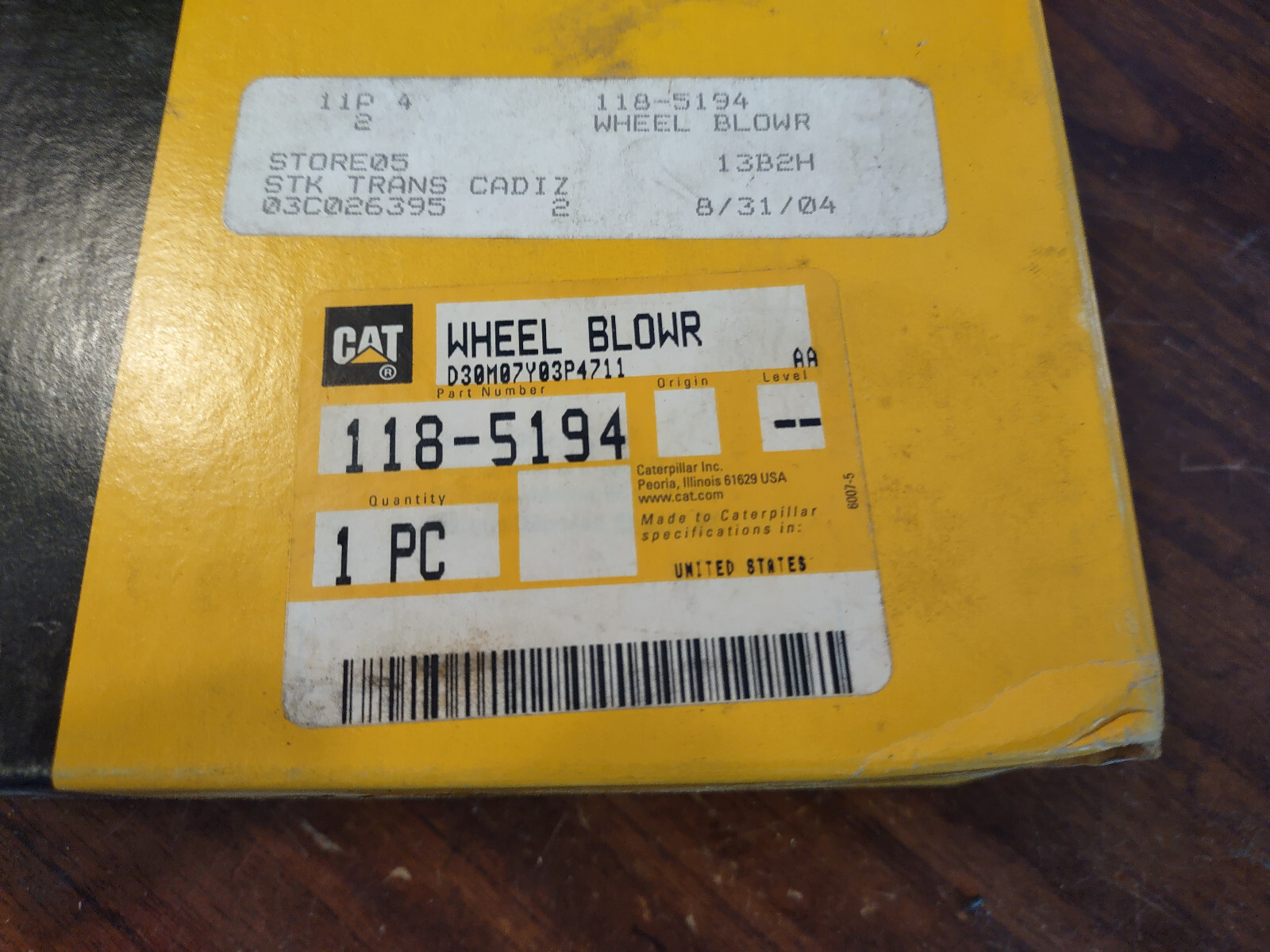 New 1185194 GENUINE CAT Blower Wheel 118-5194 Caterpillar | eBay