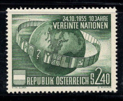 Autriche 1955 Michel 1022 timbre neuf 100 % 2,40 S, ONU - Photo 1/1