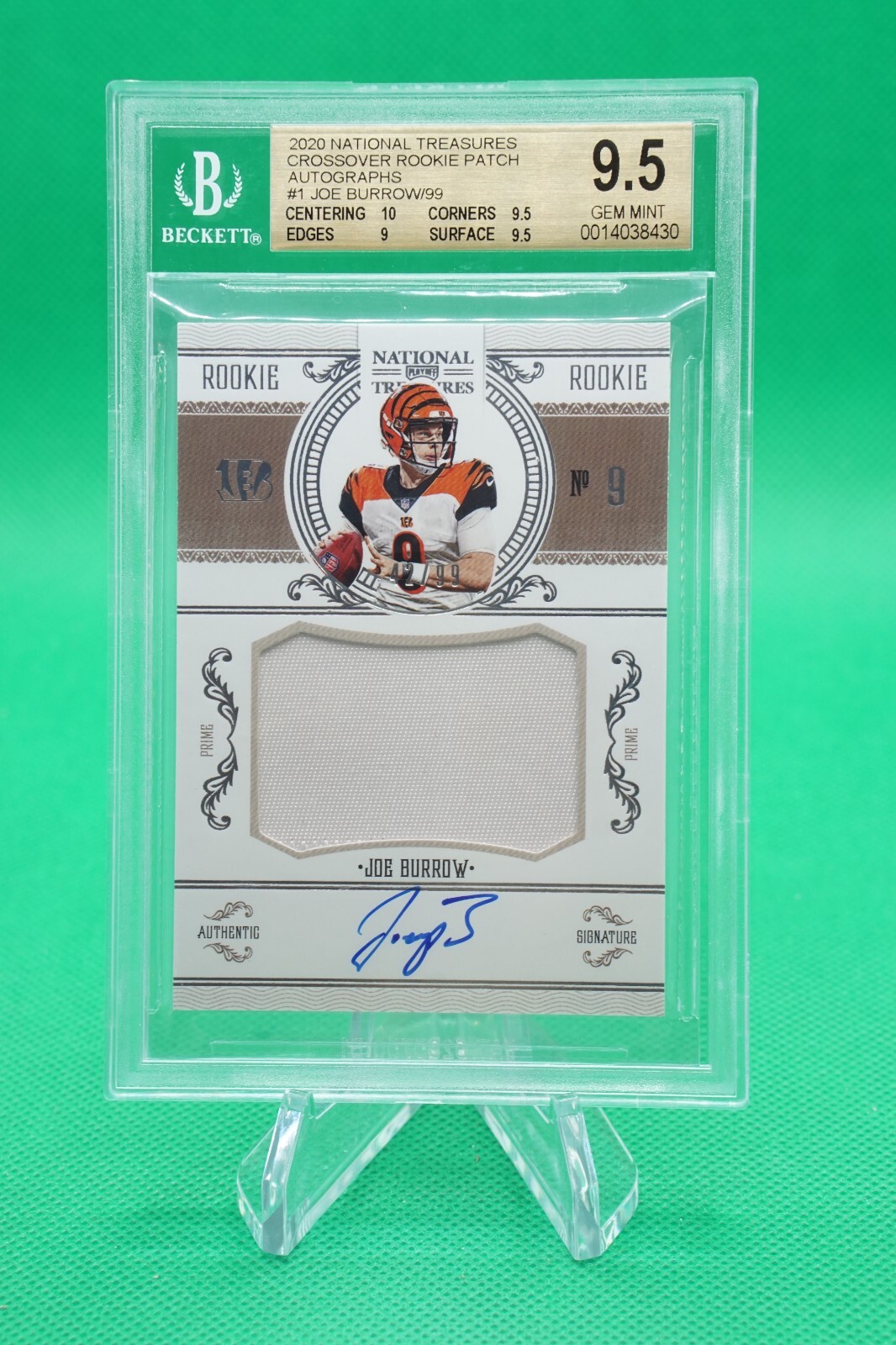 2020 National Treasures Crossover Joe Burrow RPA 42/99 BGS 9.5 R6220J
