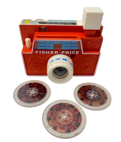 Fisher Price 1968 Changeable Picture Disc Toy Camera w/ 3 Discs - Picture 8 of 12