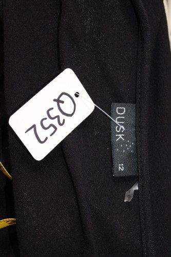 Q3 52) SIZE 12 DUSK BLACK SILVER EMBELLISHMENT MOTIF LONG SLEEVE TOP - Picture 6 of 7