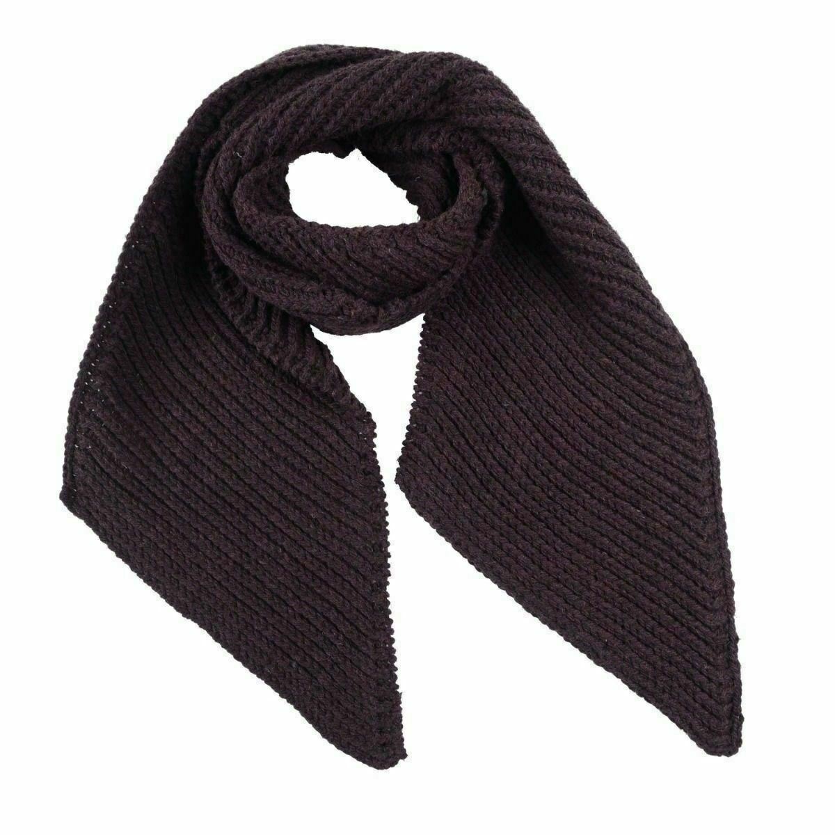 Вязаный шерстяной шарф унисекс бордового цвета 4790₽