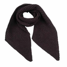 Unisex Burgundy Knitted Wool Scarf