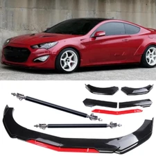 For Hyundai Genesis C Front Bumper Lip Splitter Lower Spoiler Body Black+Red