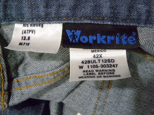 Workrite FR Jeans Dark Loose Fit Denim Indura UltraSoft 40X25 Hrc 2 Arc 18.3 - Picture 7 of 8