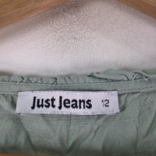 Just jeans womens tank top size 12 green linen viscose sleeveless 107223 - Picture 3 of 8