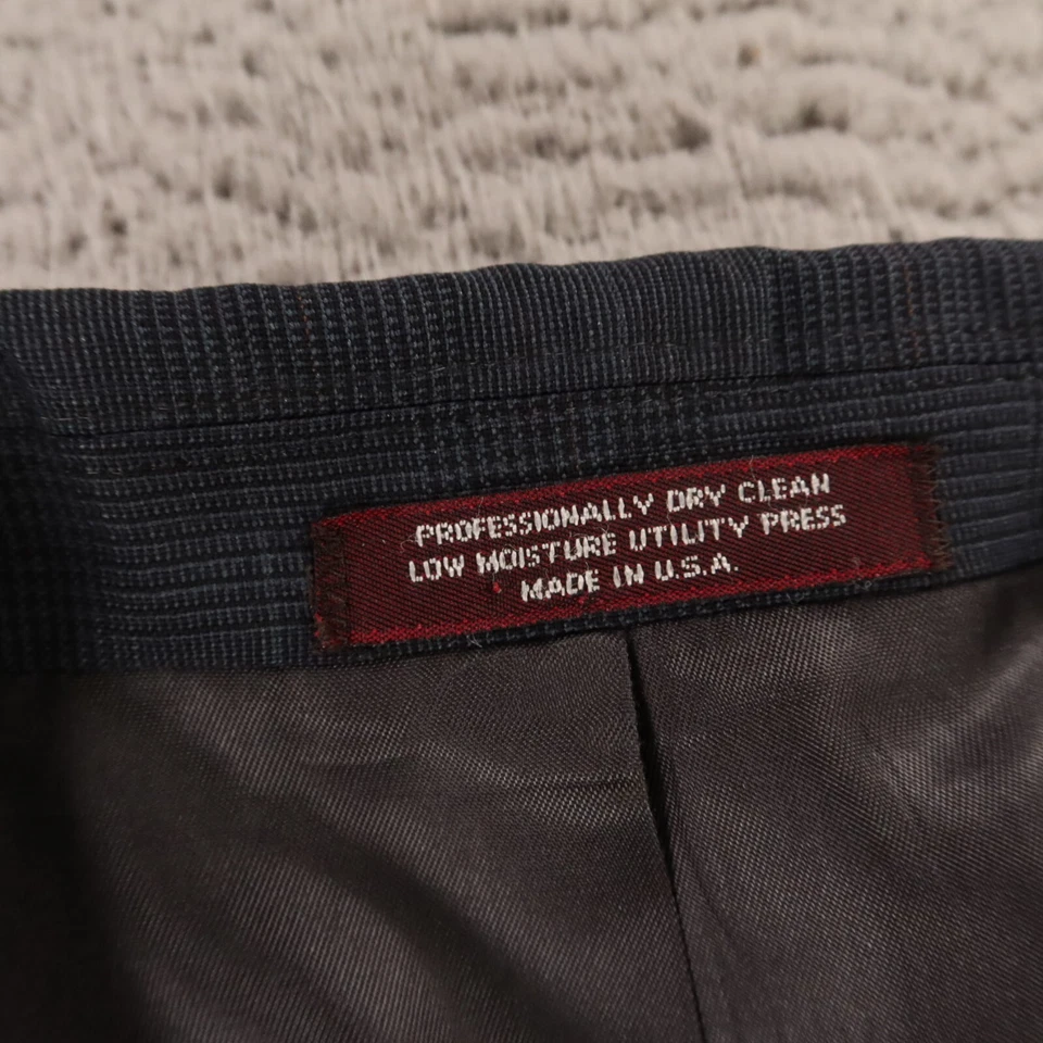 Chaqueta a Cuadros Príncipe de Gales de Colección M MT Azul Glen Cuadros 100% Lana Blazer EE. UU. 42L Foto 3 de 4