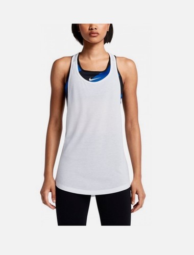 Women’s White Nike Tank Top Size XL Racer Back Gym Shirt Workout Mesh Dri Fit