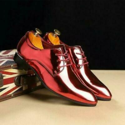 men\'s casual nightclub banquet wear patent leather Nightclub Patent Leather Mens Dress Leather Shoes Lace Up  main image 3
