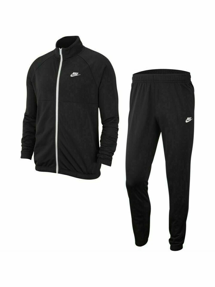 Nike Tracksuit Full Set Black White Swoosh Logo Men Sizes Track Jacket and  Pants | eBay