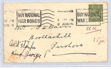 GB WW1 Cover *BUY NATIONAL WAR BONDS* Slogan 1918 Continuous Machine Die YA158