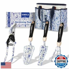 Aimerla Gardening Tool Set of 5 Heavy Duty Aluminum Garden Tools with Non-Sli