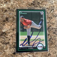 Michael Dunn Signed 2010 Bowman Draft Rc Auto Atlanta Braves
