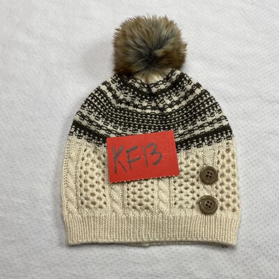 Bonnet Femme Simply Noelle Trico Pompon - Violet - Neuf Avec Étiquettes