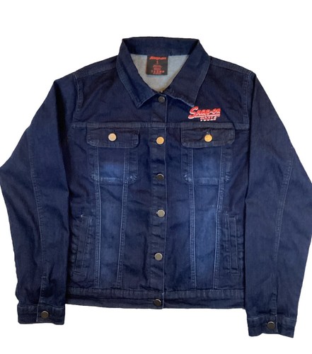 Snap-on Tools Giacca Donna Rara Jeans Blu Bottoni Manica Lunga Taglia Media - Foto 2 di 7