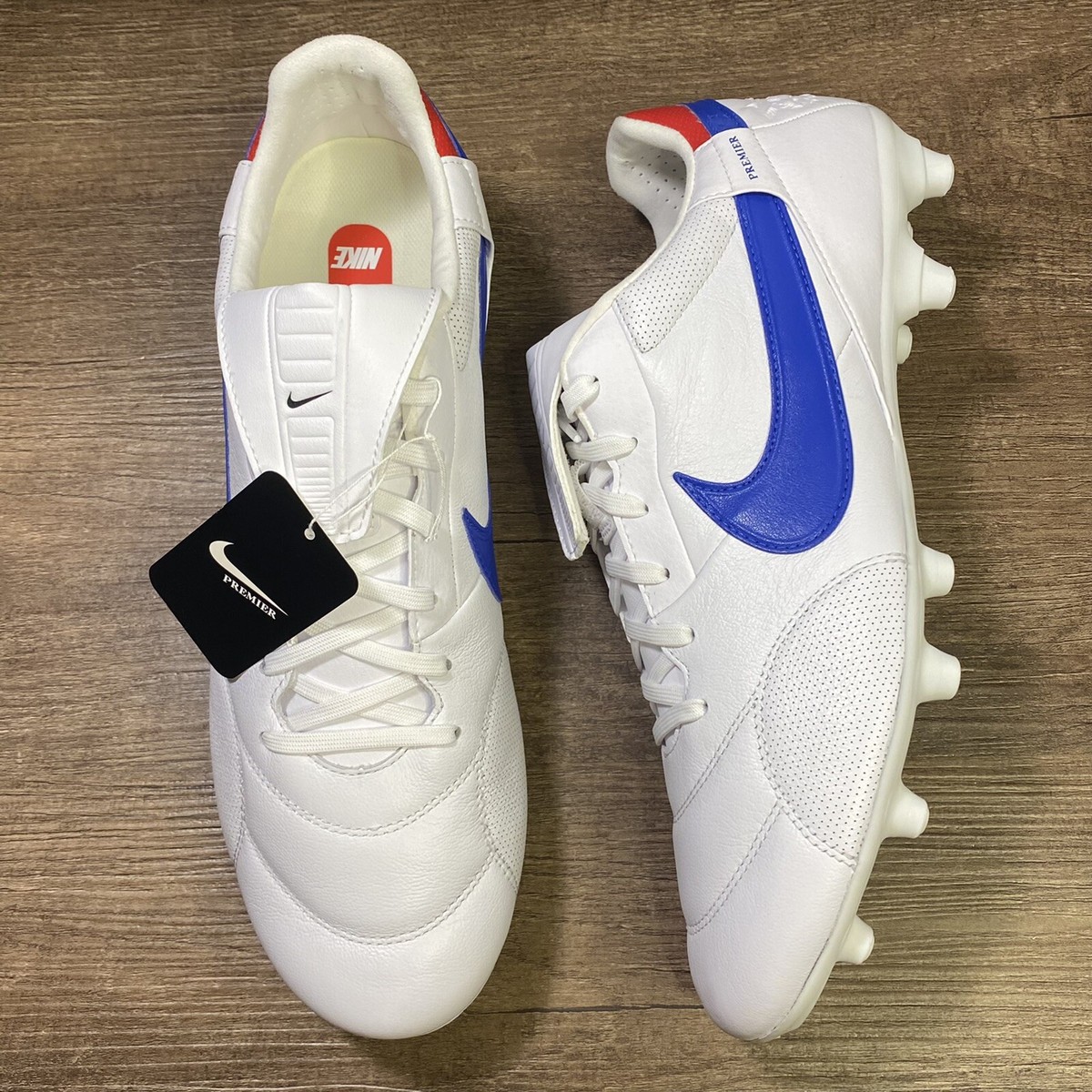 Nike Premier III FG 'White-Royal Blue' Men's Size 8.5 Soccer Cleat