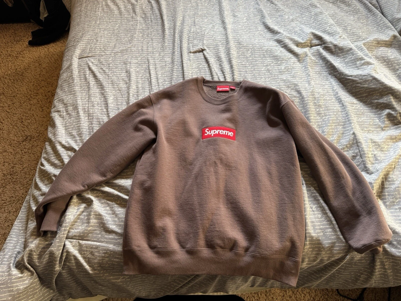 Logo Supreme Box col rond marron grande taille