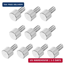 MECCANIXITY 10 Pcs M4 x 8mm Knurled Thumb Screws, 304 Stainless Steel Flat Head