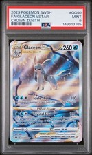 Glaceon VSTAR PSA 9 GG40/GG70 Crown Zenith Alternate Art Pokemon Card FA 2023