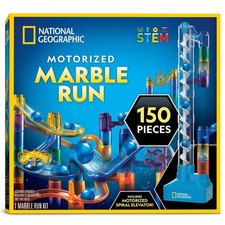 Motorized Marble Run Kit - 150-Piece Maze with Spiral Lift 30 Marbles