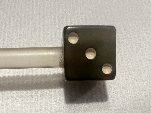 Two Bakelite Die Dice on Plastic Rod - Picture 4 of 6