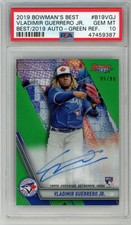 2019 Bowman Best Vladimir Guerrero Jr Green Refractor Graded Auto Rookie PSA 10