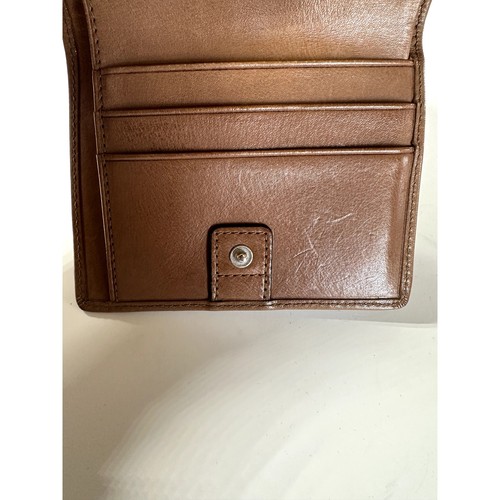 Cartera billetera pequeña de cuero marrón COACH para mujer 3,75" x 4,5" - Imagen 4 de 10