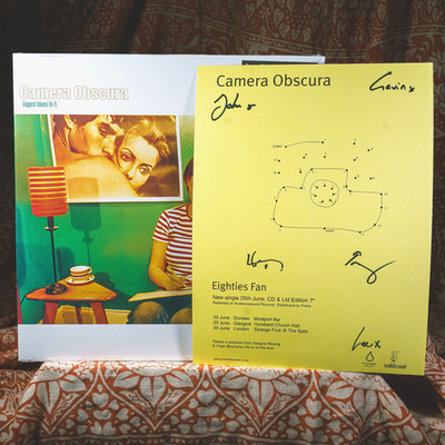 SIGNED PRINT Camera Obscura Biggest Bluest Hi Fi GREEN GOLD SWIRL vinyl west LP