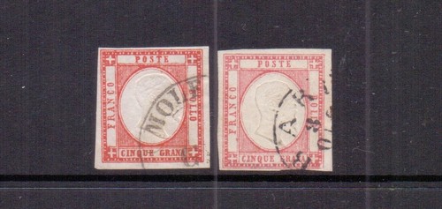 ITALIA - PROVINCIAS NAPOLITANAS 1861 5g. x 2 TONOS USADOS