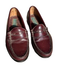 Vtg GH Bass Weejuns Penny Loafers Burgundy Leather Men s 8.5M Made USA Oxblood