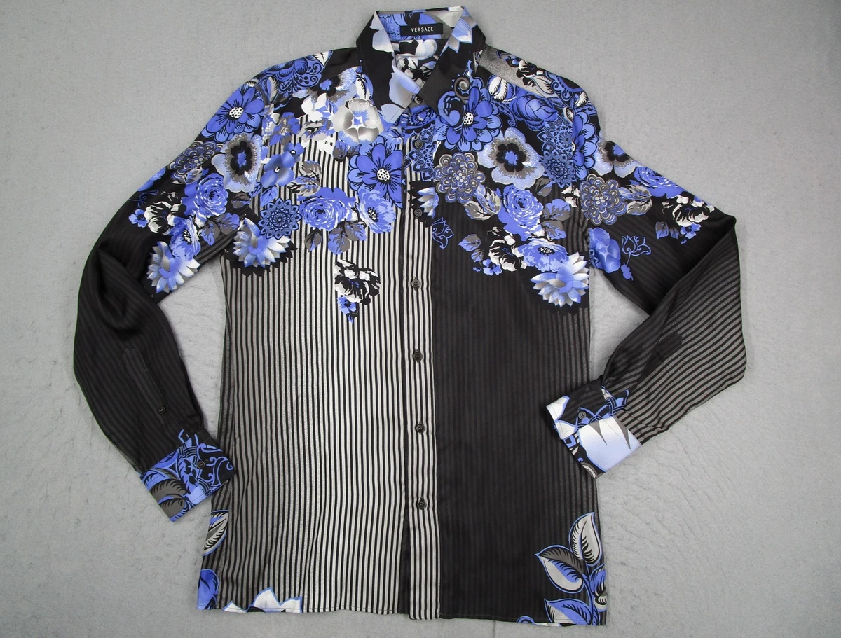Versace Floral 100% Silk Dress Shirts for Men for sale | eBay