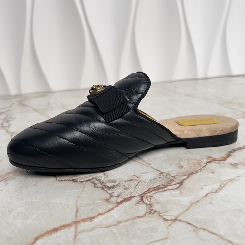Gucci Matelasse Gold Tiger Head Flat Mules Black Leather 36,5 EUR or 6,5 US - Bild 6 von 12