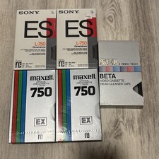 Sony Maxell Betamax L 750 Video Cassette Blank Sealed Lot 4 Tapes 1 Head Cleaner