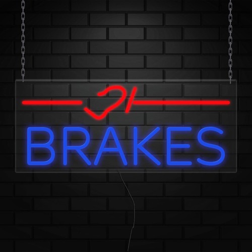 Brakes Sign for Business Displays | LED Flex Neon | 32"W x 13"H x 1"D - Picture 3 of 5