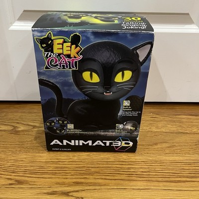 Animated3D Halloween Animatronics 9.5'' Indoor Eek The Cat Talking Singing Black