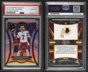 2019 Select Premier Level Silver Prizm Dwayne Haskins PSA 10 GEM MT Rookie RC