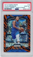 2024-25 Donruss Optic Jalen Brunson #78 Choice Tiger Stripe Case Hit SSP PSA 10